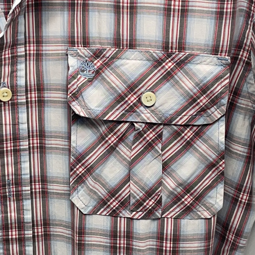 Men's Large Timberland Casual Short Sleeve Button Down Shirt - Picture 3 of 5
